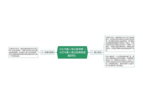 小红书素人笔记接单群（小红书素人笔记接单群是真的吗）