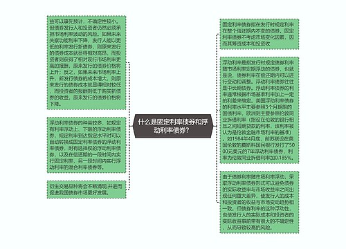 什么是固定利率债券和浮动利率债券？