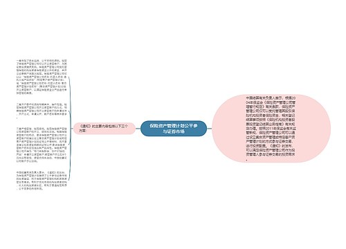 保险资产管理计划公平参与证券市场