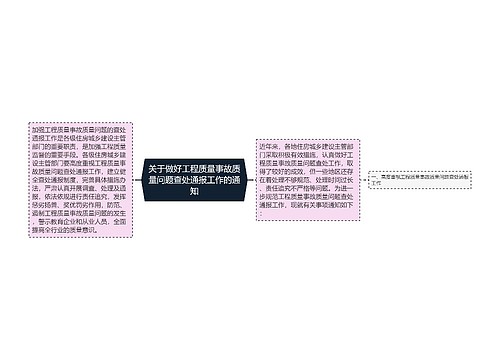 关于做好工程质量事故质量问题查处通报工作的通知