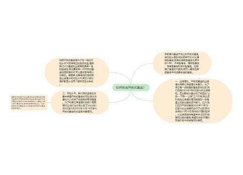 如何挑选开放式基金？