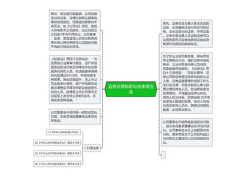 证券交易标的与主体须合法