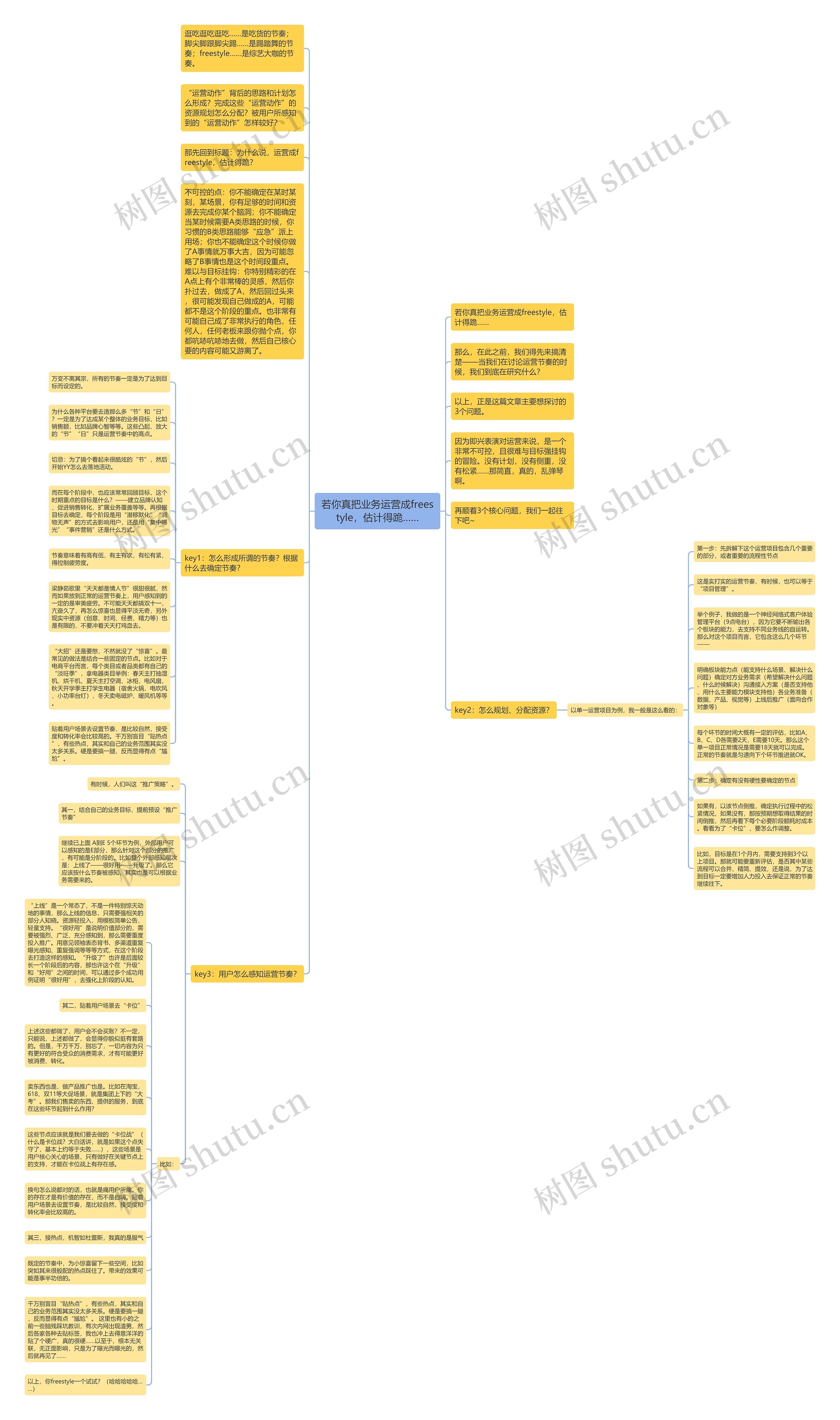 若你真把业务运营成freestyle，估计得跪……思维导图
