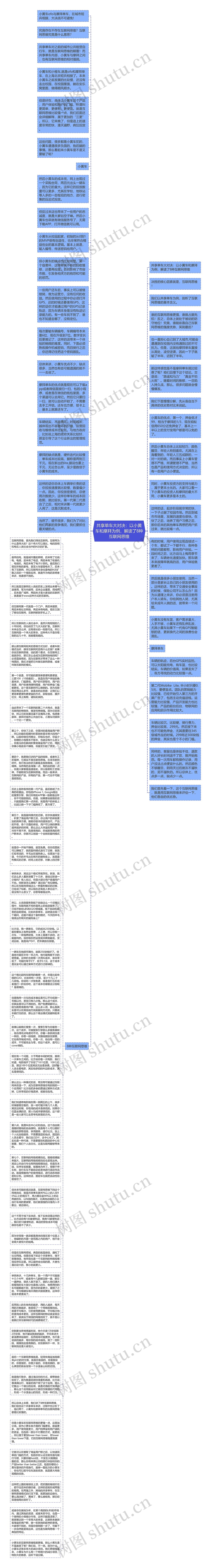 共享单车大对决：以小黄车和摩拜为例，解读了8种互联网思维思维导图