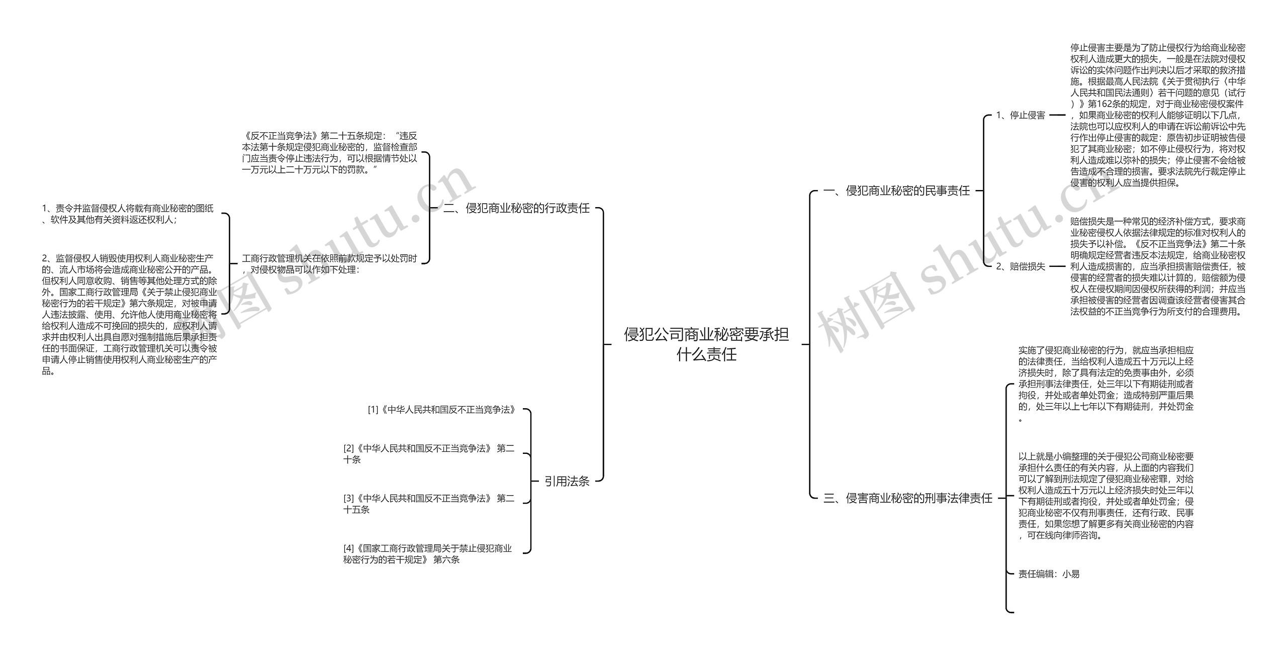 侵犯公司商业秘密要承担什么责任思维导图