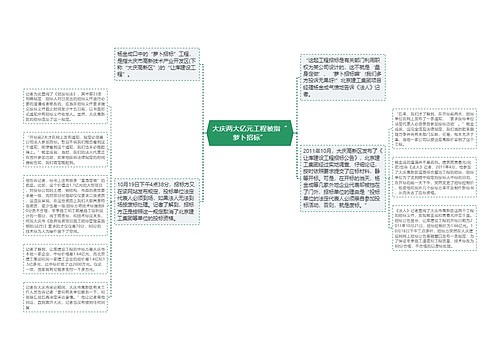 大庆两大亿元工程被指“萝卜招标”