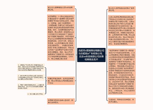 合肥同x营销策划有限公司与合肥锐x广告有限公司、北京xx科技有限公司计算机网络实名不