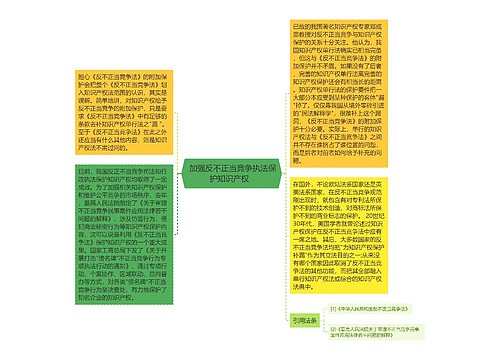  加强反不正当竞争执法保护知识产权  