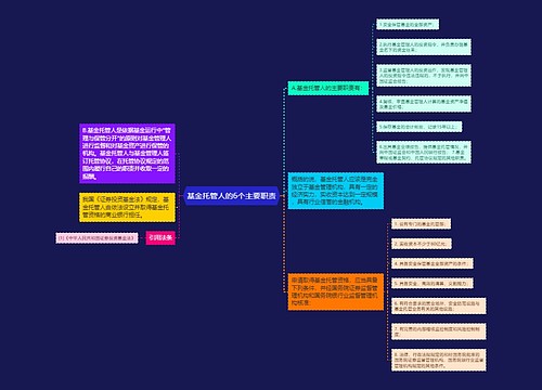 基金托管人的6个主要职责