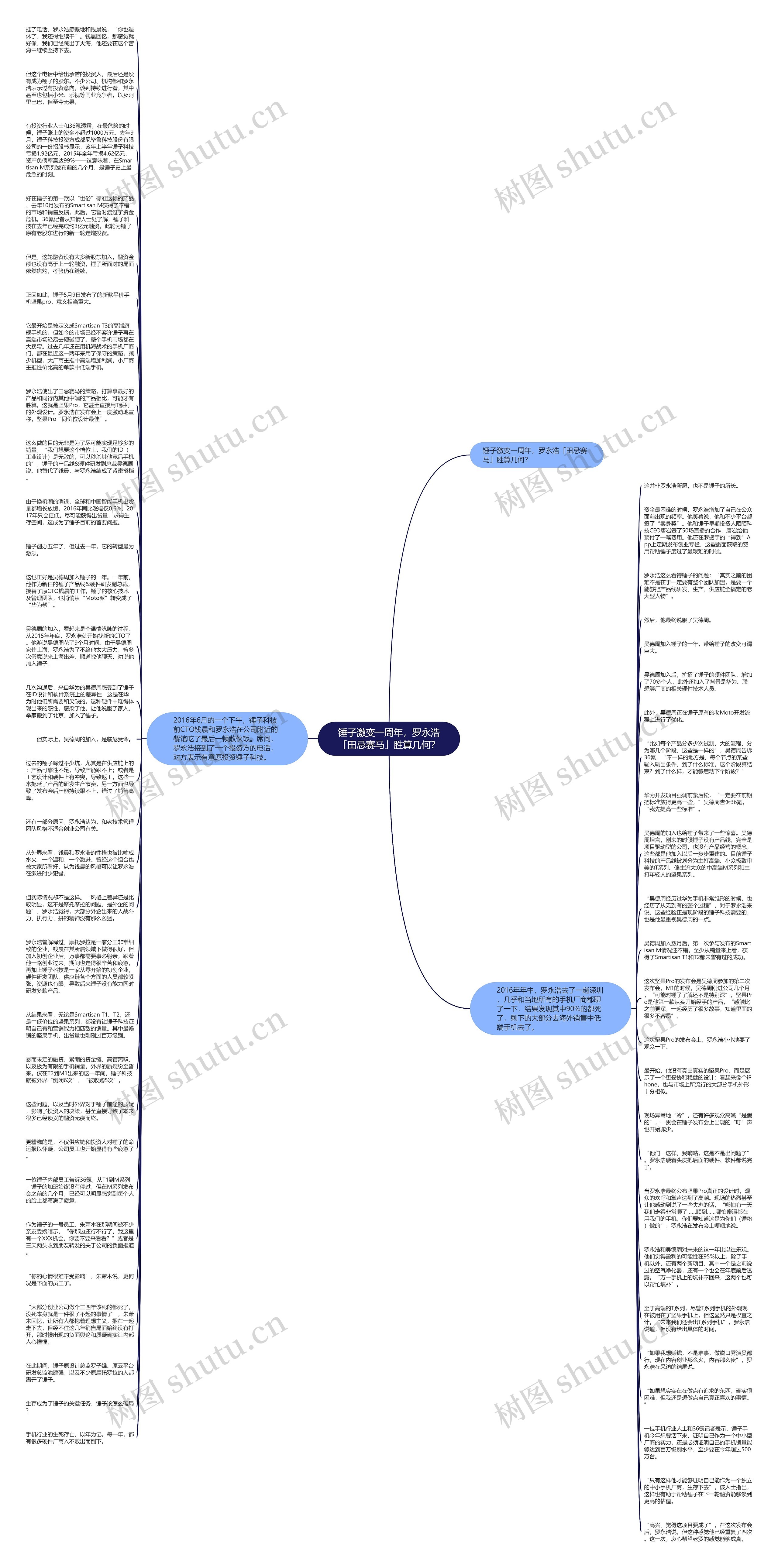 锤子激变一周年，罗永浩「田忌赛马」胜算几何？思维导图