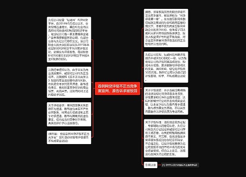 首例网贷评级不正当竞争案宣判,原告诉求被驳回 首例网贷评级不正当竞争案宣判,原告诉求被驳回
