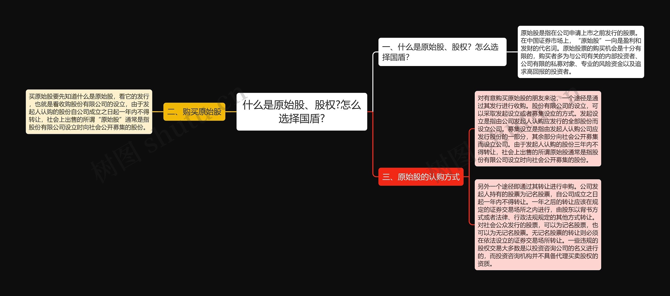 什么是原始股、股权?怎么选择国盾?思维导图