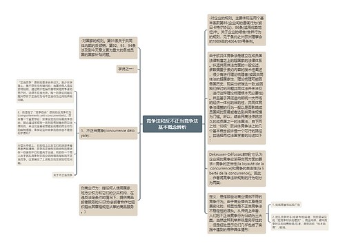 竞争法和反不正当竞争法基本概念辨析