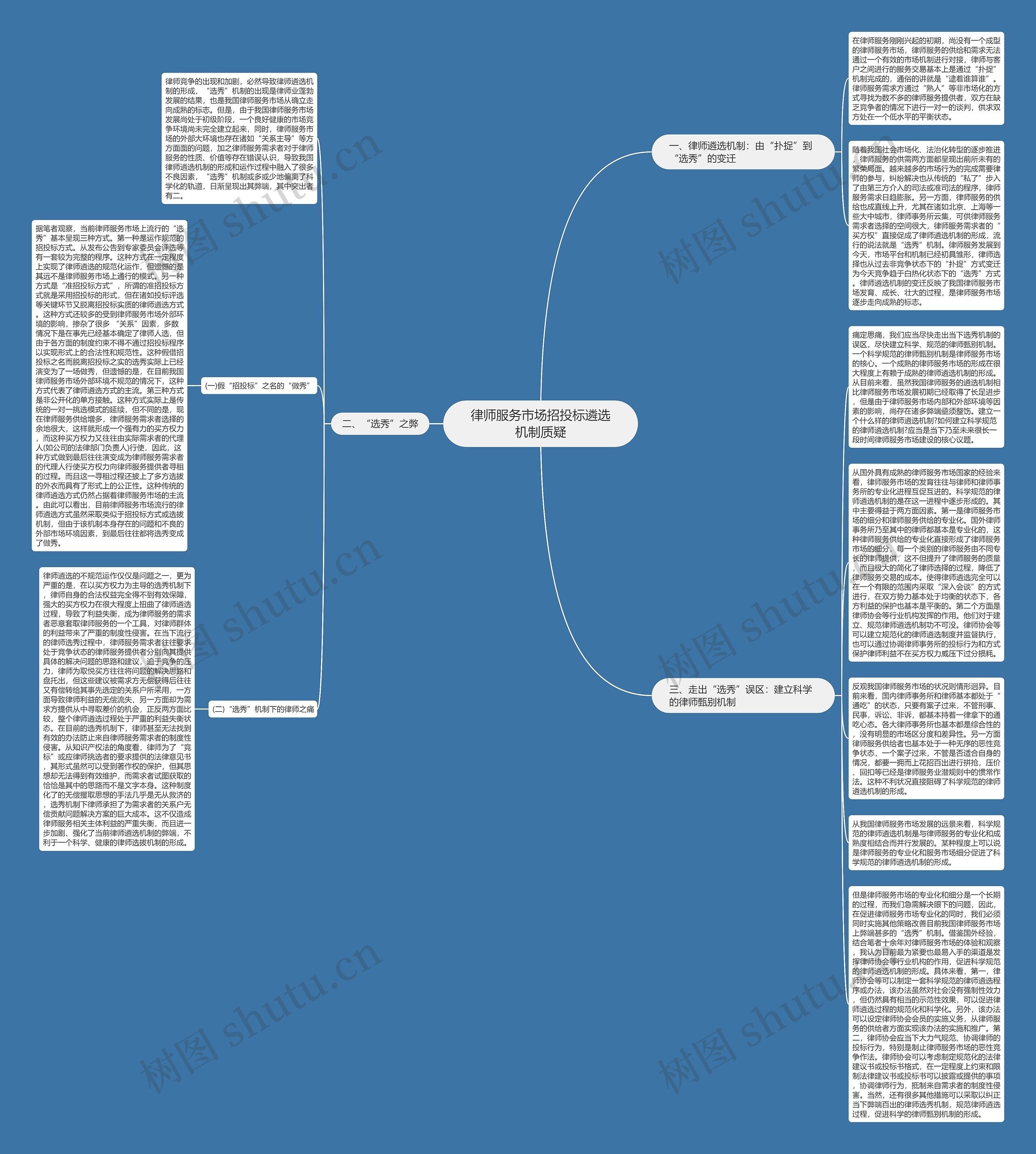 律师服务市场招投标遴选机制质疑思维导图