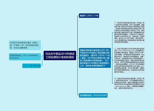 河北关于报送2010年建设工程监理统计报表的通知