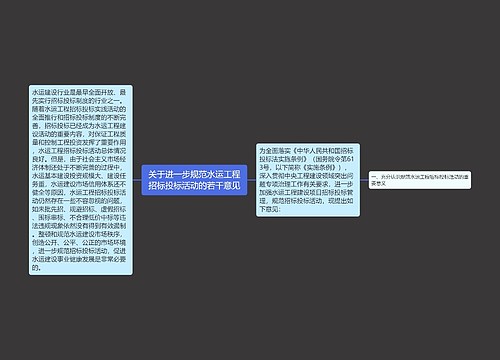 关于进一步规范水运工程招标投标活动的若干意见