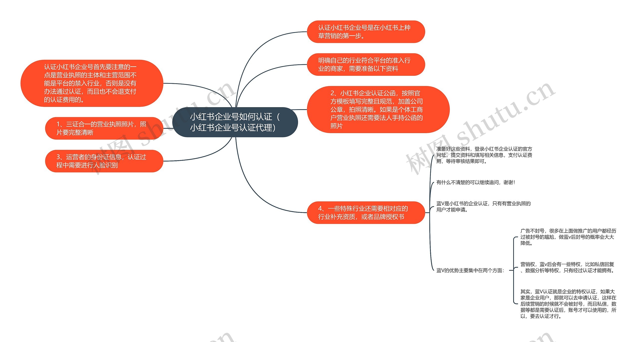 小红书企业号如何认证（小红书企业号认证代理）思维导图