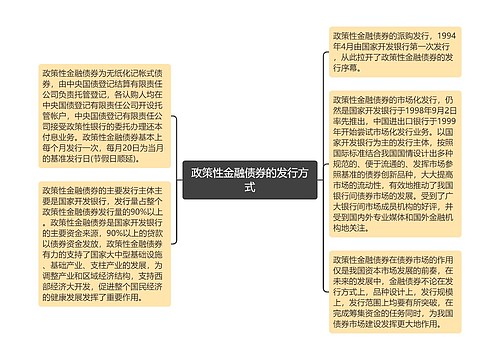 政策性金融债券的发行方式思维导图