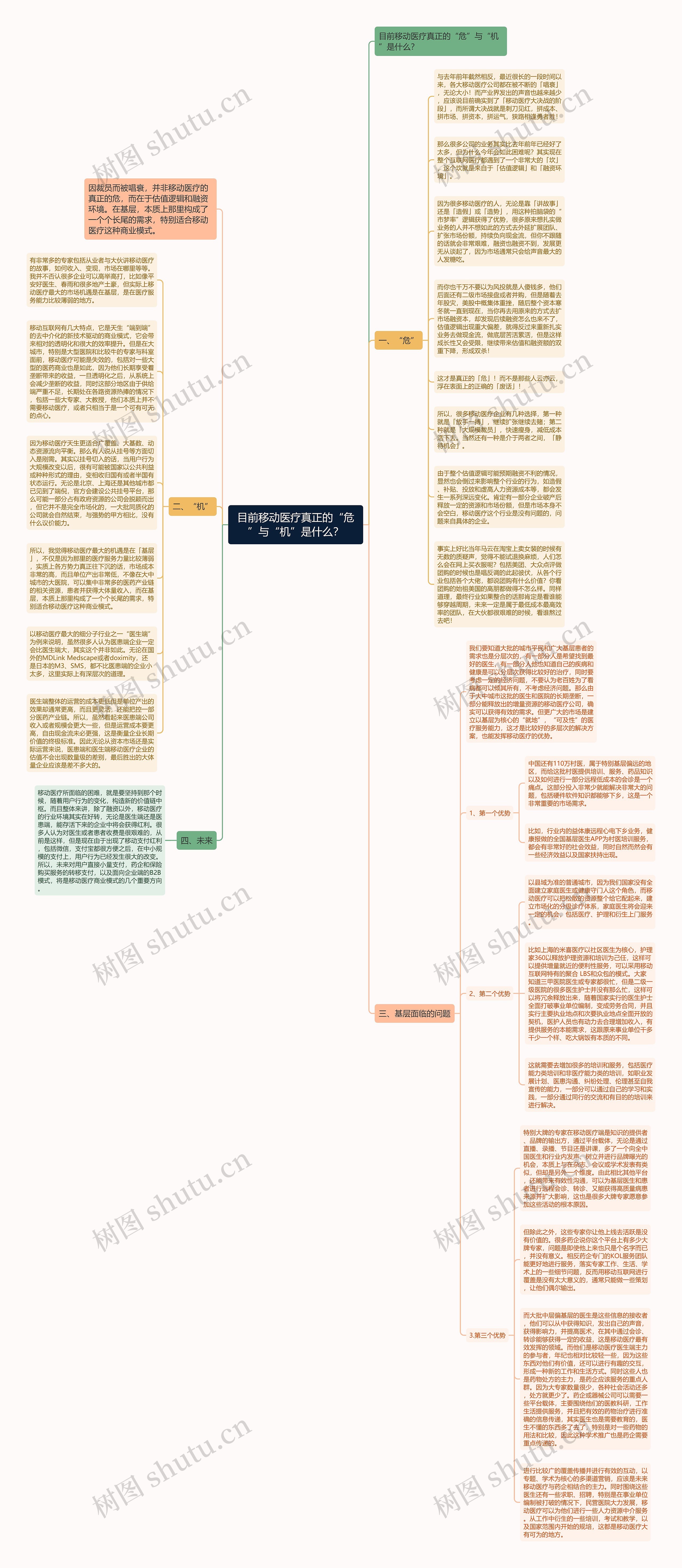 目前移动医疗真正的“危”与“机”是什么？思维导图
