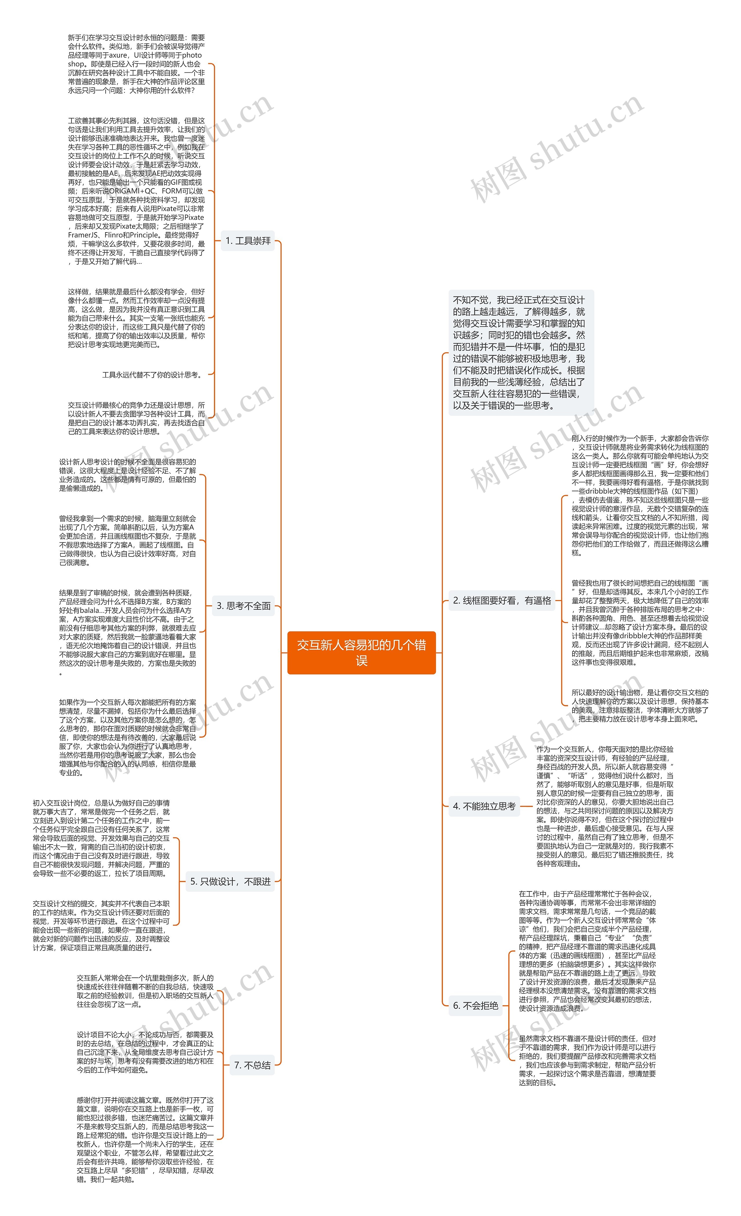 交互新人容易犯的几个错误思维导图