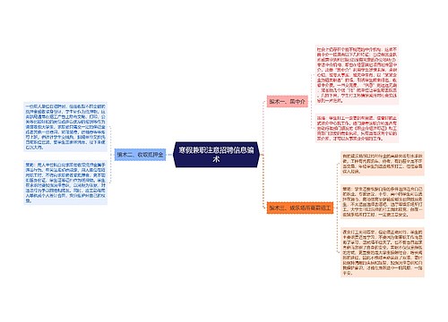 寒假兼职注意招聘信息骗术