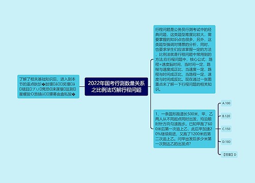 2022年国考行测数量关系之比例法巧解行程问题