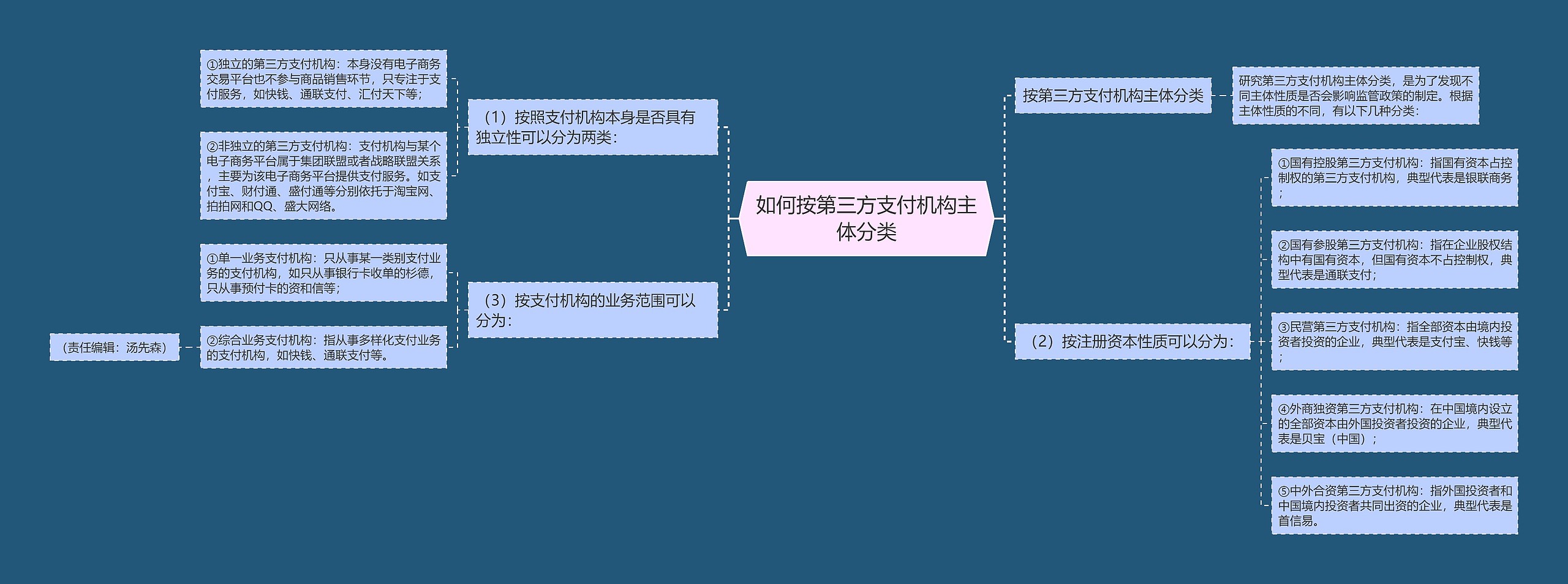 如何按第三方支付机构主体分类思维导图