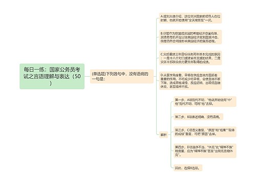 每日一练：国家公务员考试之言语理解与表达（50）