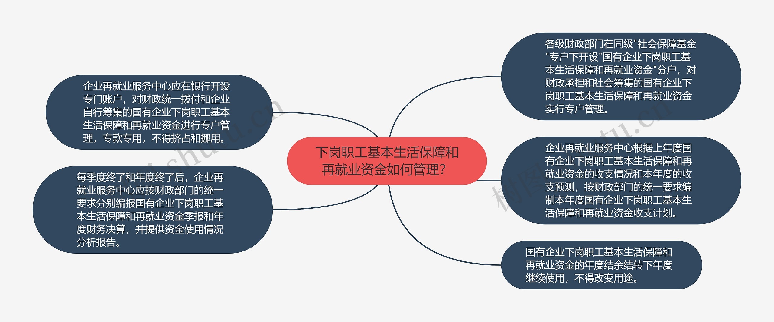 下岗职工基本生活保障和再就业资金如何管理？思维导图