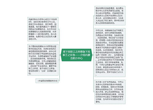 想下岗职工之所想急下岗职工之所急——介绍内蒙古职介中心