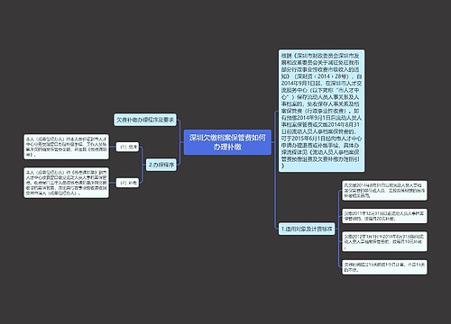 深圳欠缴档案保管费如何办理补缴