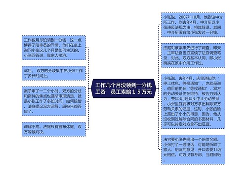 工作几个月没领到一分钱工资　员工索赔１５万元