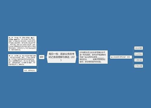 每日一练：国家公务员考试之言语理解与表达（22）