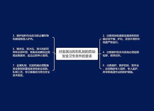 对金属冶炼和轧制的劳动安全卫生条件的要求