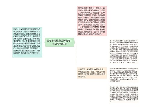 国考申论综合分析备考：浅谈要素分析