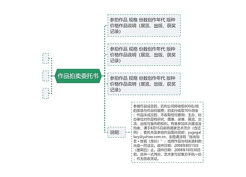 作品拍卖委托书