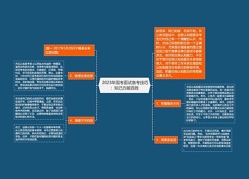  2023年国考面试备考技巧：知己方能百胜