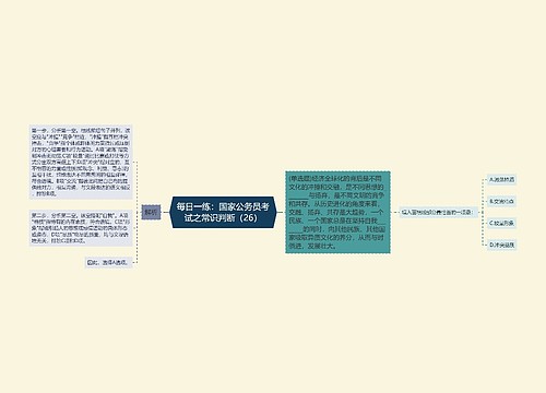 每日一练：国家公务员考试之常识判断（26）