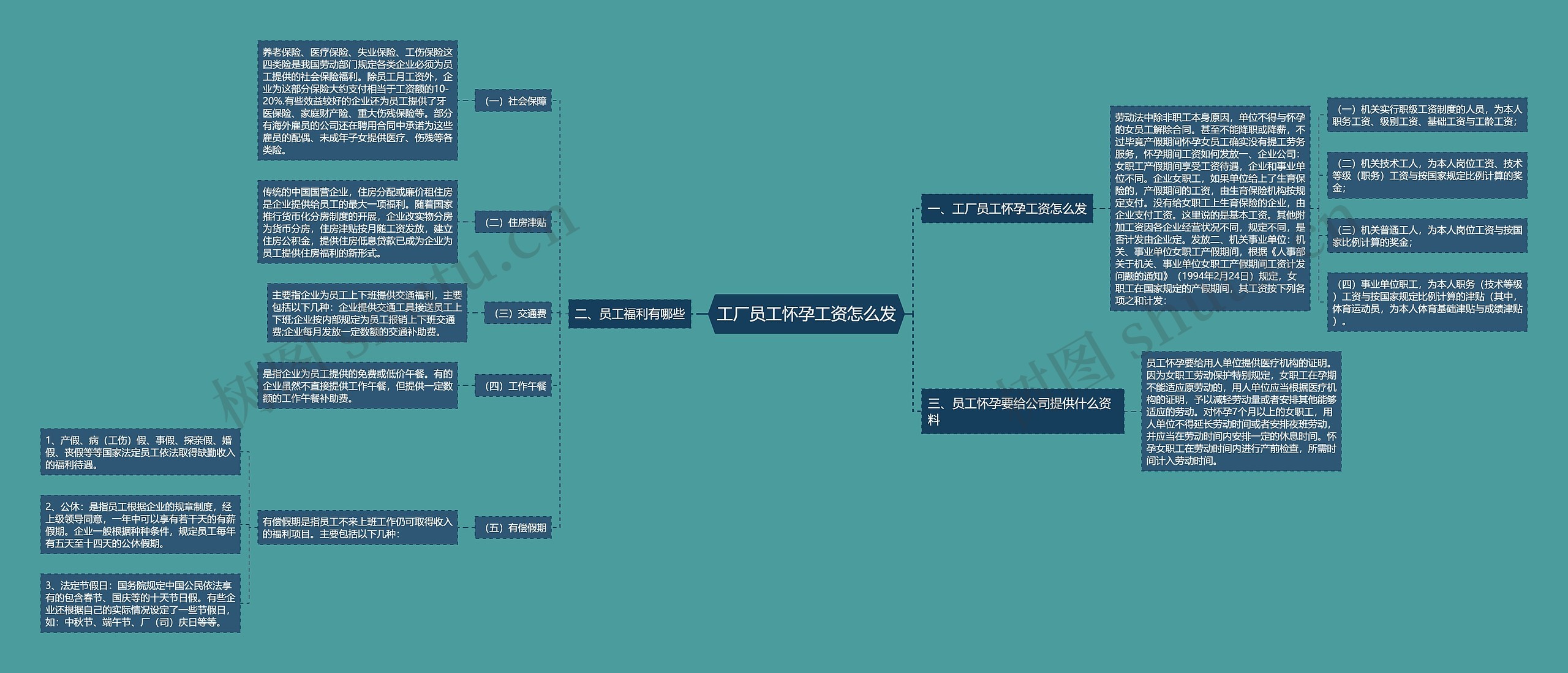 工厂员工怀孕工资怎么发思维导图