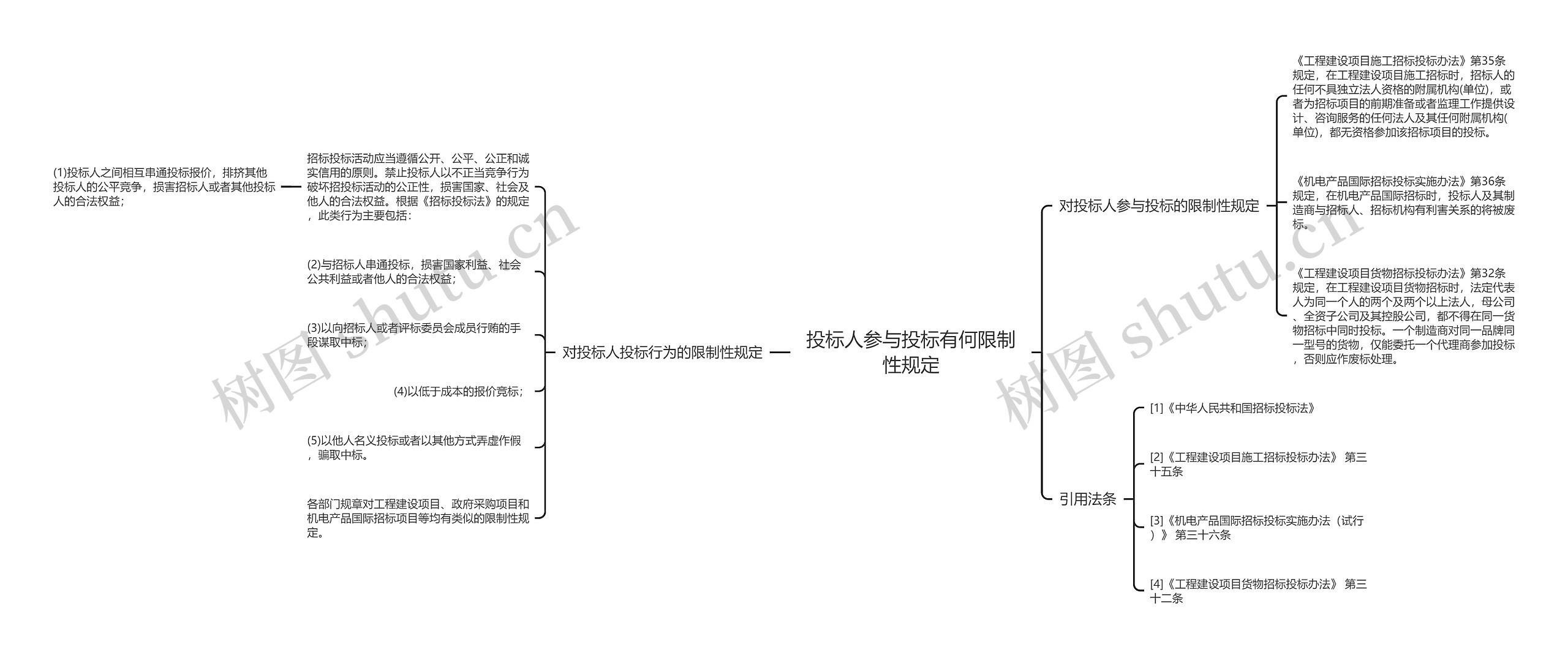 投标人参与投标有何限制性规定思维导图