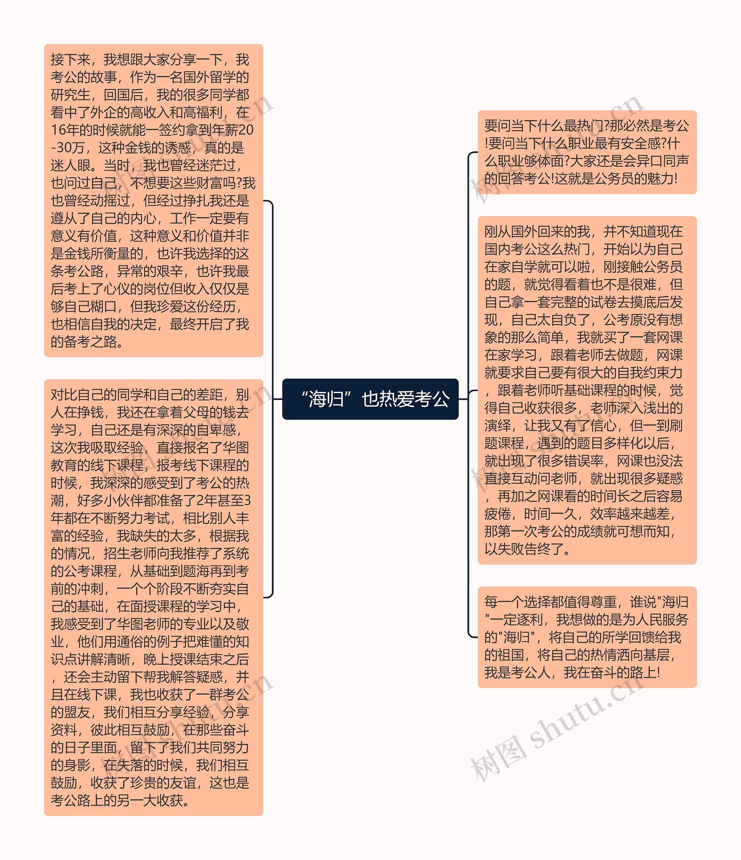 “海归”也热爱考公思维导图