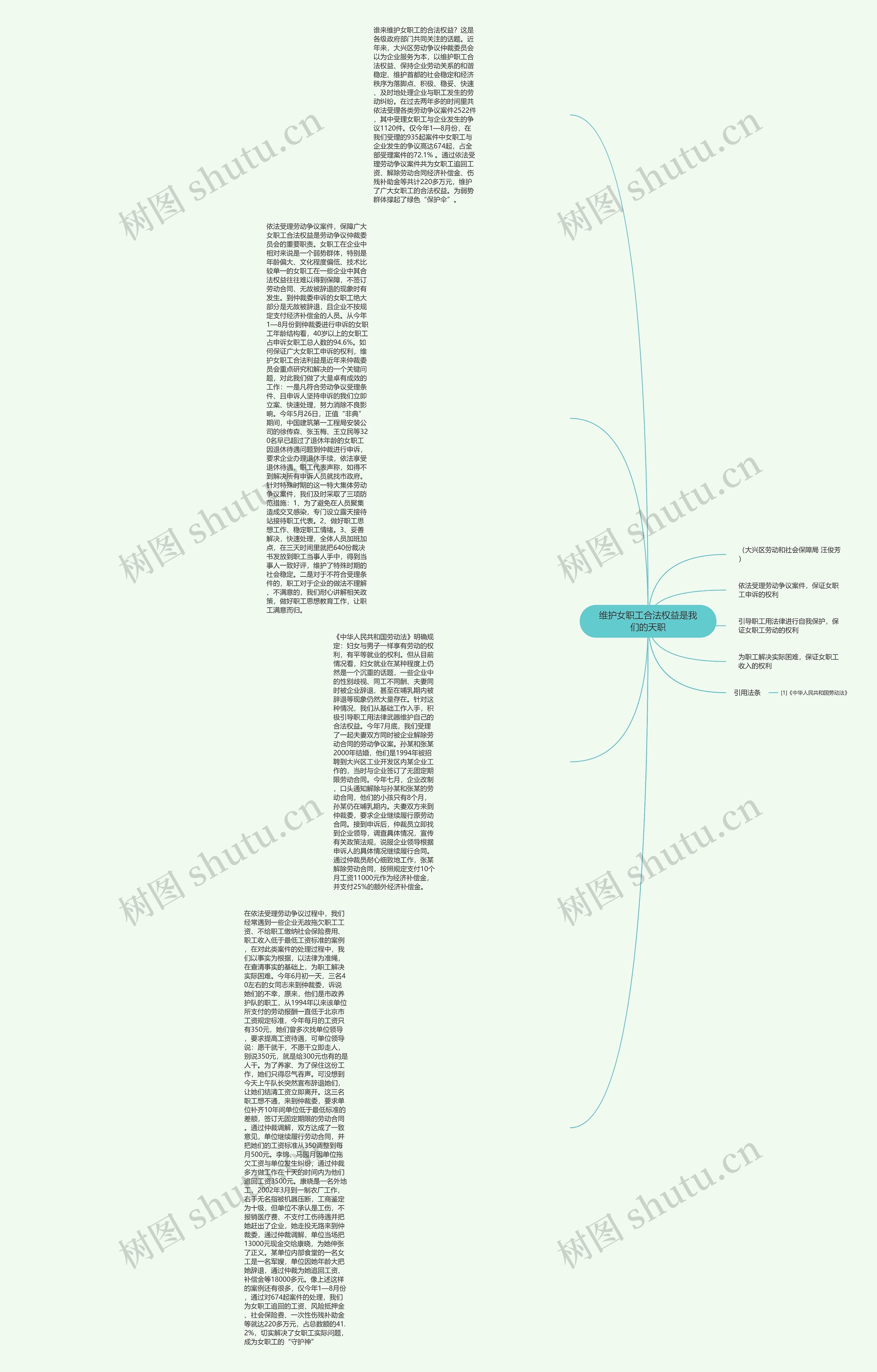 维护女职工合法权益是我们的天职思维导图