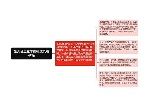 坐无证三轮车被撞成九级伤残