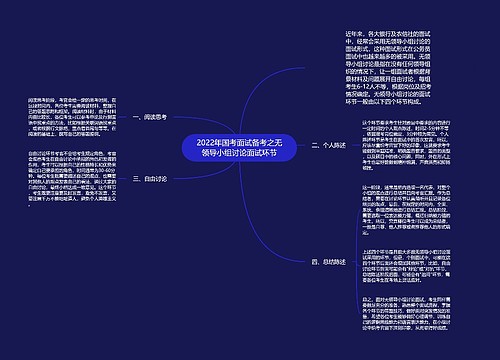 2022年国考面试备考之无领导小组讨论面试环节