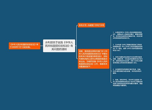 水利部关于实施《中华人民共和国招标投标法》有关问题的通知