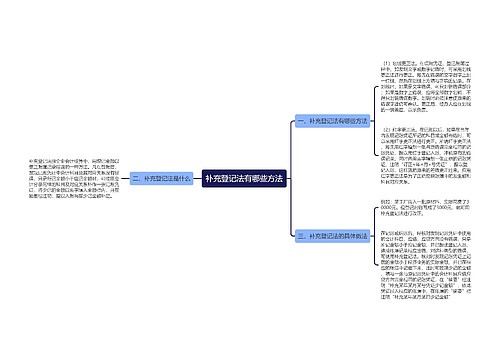 补充登记法有哪些方法