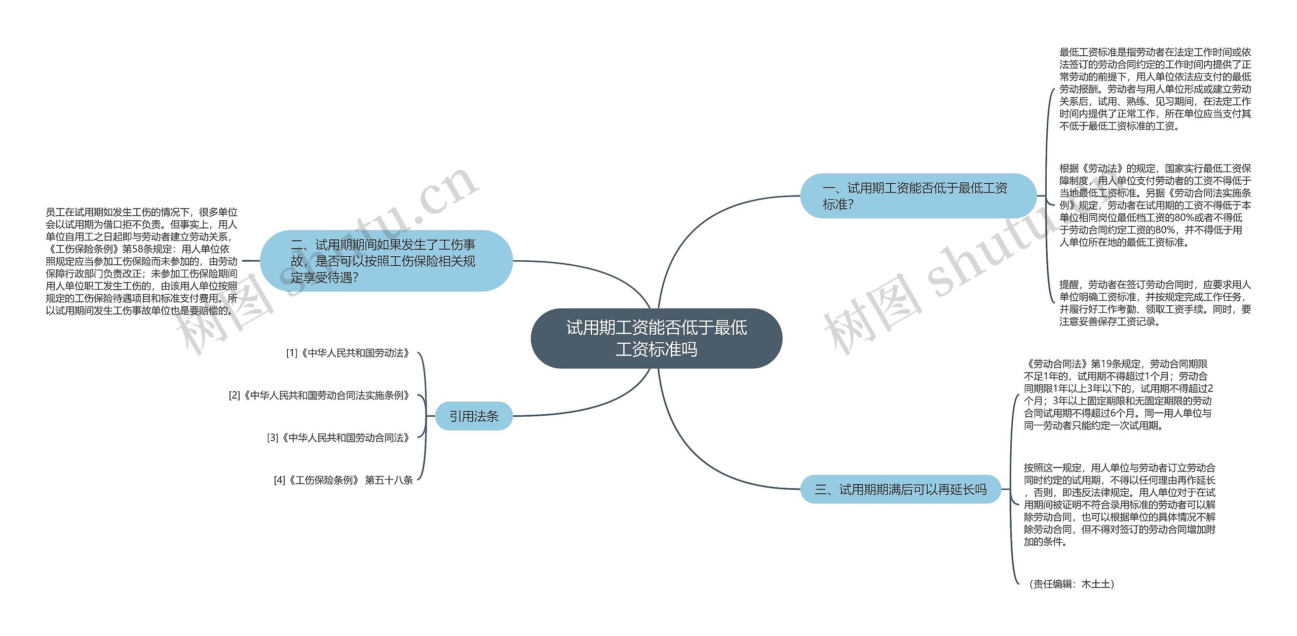 试用期工资能否低于最低工资标准吗思维导图