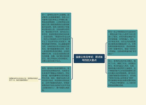 国家公务员考试：面试备考的四大要点