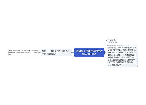 湖南省工程建设项目自行招标试行办法