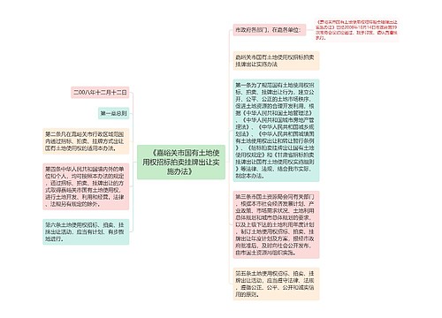 　《嘉峪关市国有土地使用权招标拍卖挂牌出让实施办法》